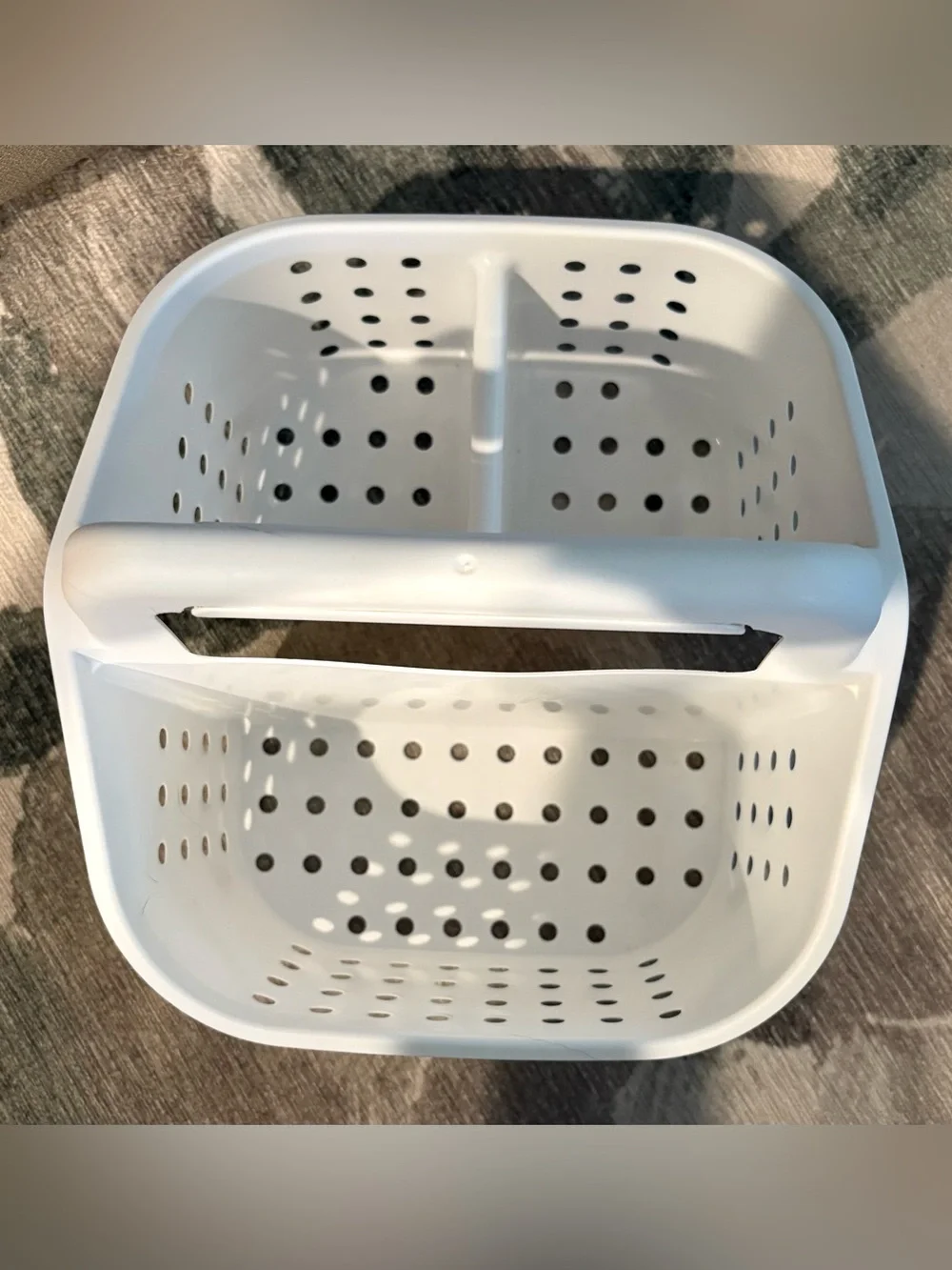 Great for College Dorm! White Plastic Dual-Compartment Caddy  Brand new $10